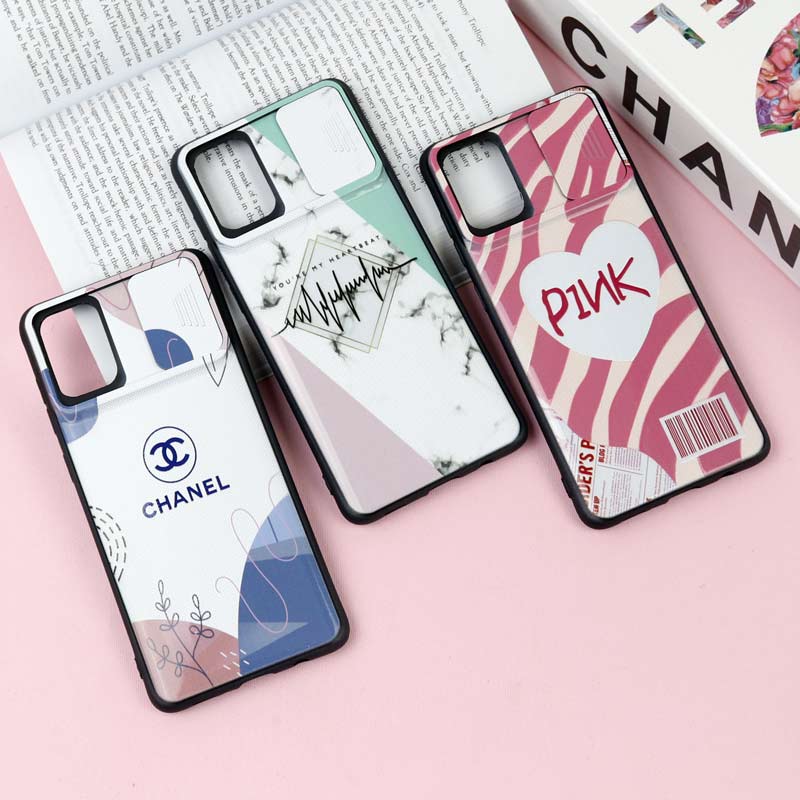 قاب طرحدار محافظ لنز دار کشویی Pink سامسونگ A71