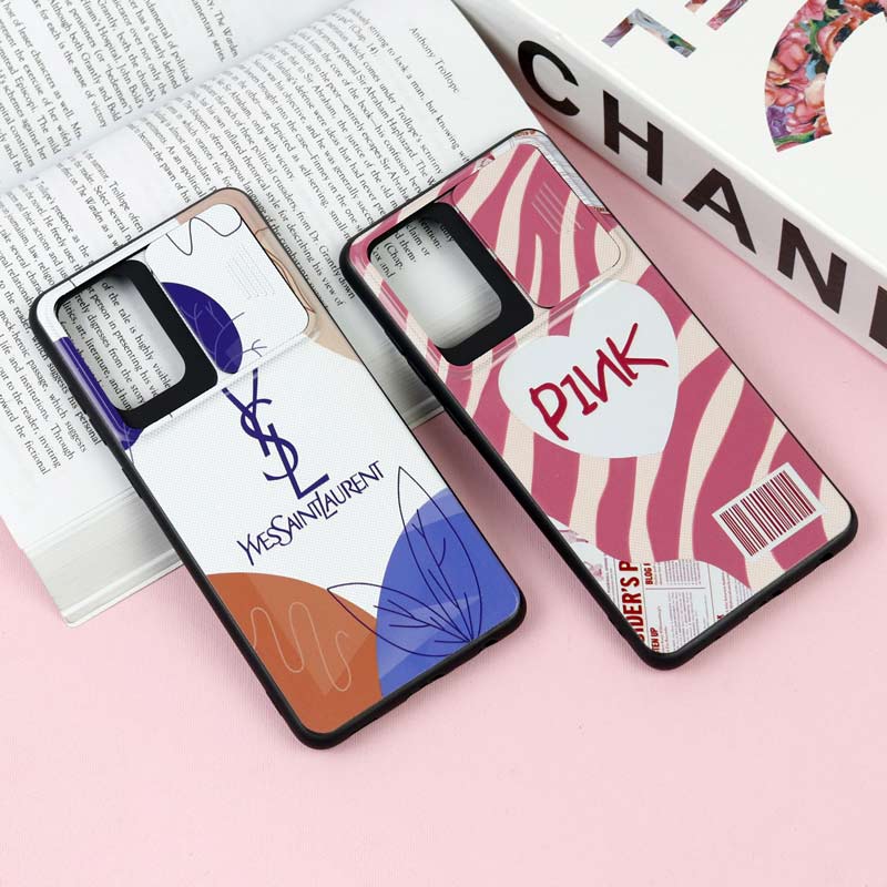 قاب طرحدار محافظ لنز دار کشویی Pink سامسونگ A72
