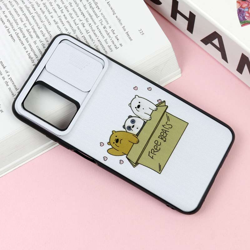 قاب طرحدار محافظ لنز دار کشویی کله فندقی شیائومی Redmi 9T / Poco M3