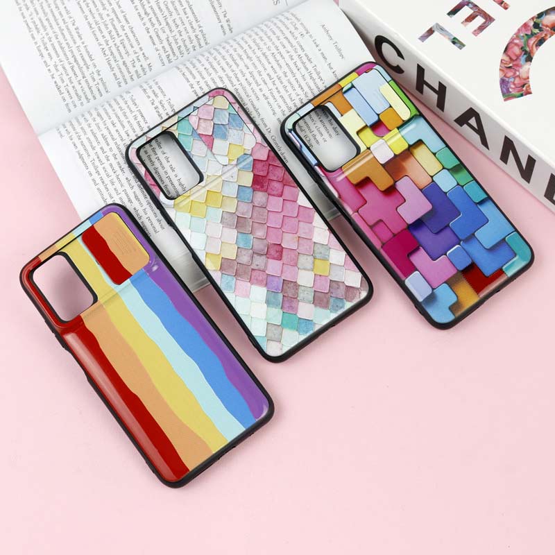 قاب طرحدار محافظ لنز دار کشویی آبرنگی شیائومی Redmi 9T / Poco M3