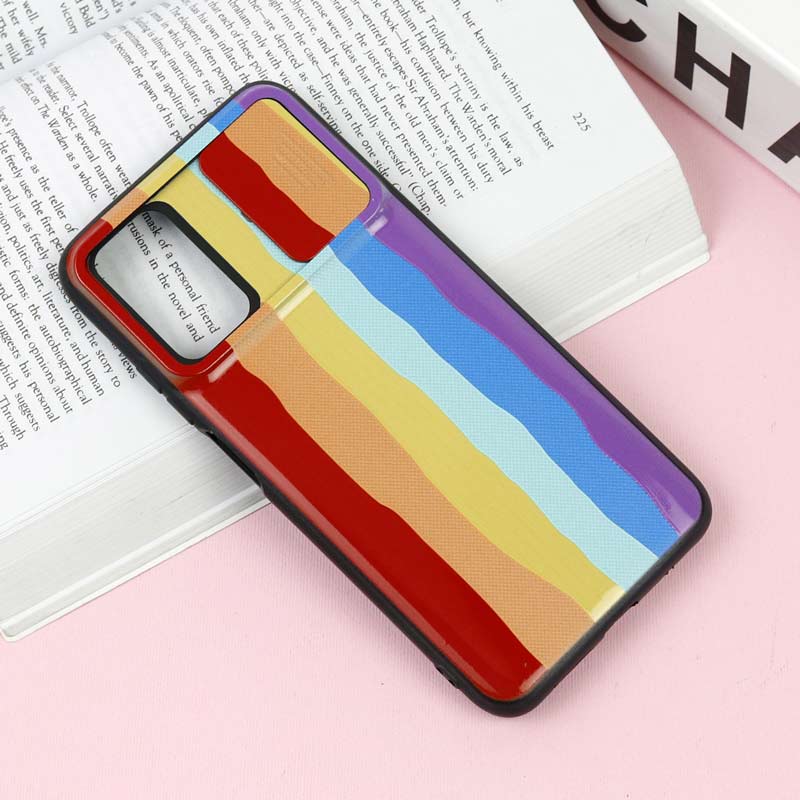 قاب طرحدار محافظ لنز دار کشویی آبرنگی شیائومی Redmi 9T / Poco M3
