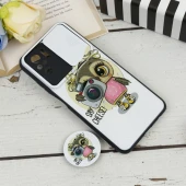 قاب طرحدار محافظ لنز دار کشویی + پاپ سوکت طرح جغد شیائومی Redmi Note 10 / Note 10s
