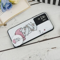 قاب طرحدار محافظ لنز دار کشویی + پاپ سوکت طرح گربه شیائومی Redmi Note 10 / Note 10s