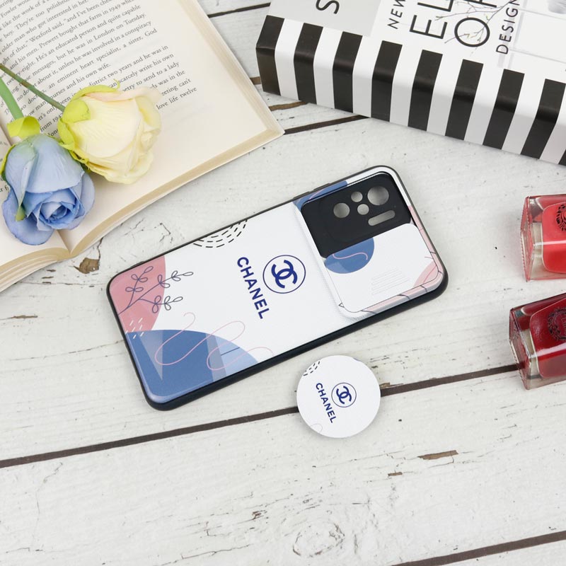 قاب طرحدار محافظ لنز دار کشویی + پاپ سوکت طرح Pink شیائومی Redmi Note 10 / Note 10s