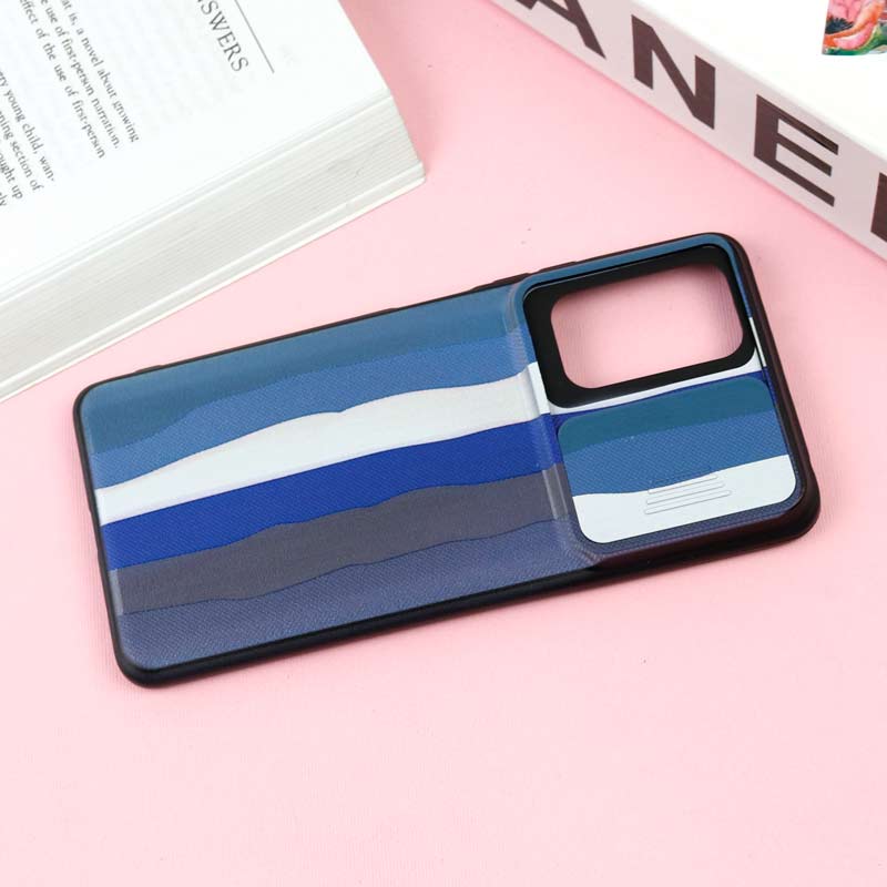 قاب طرحدار محافظ لنز دار کشویی Blue شیائومی Redmi Note 10 Pro