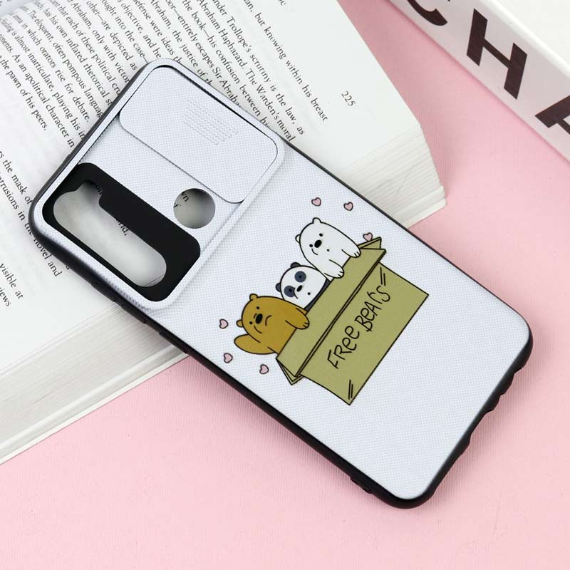 قاب طرحدار محافظ لنز دار کشویی کله فندقی شیائومی Redmi Note 8