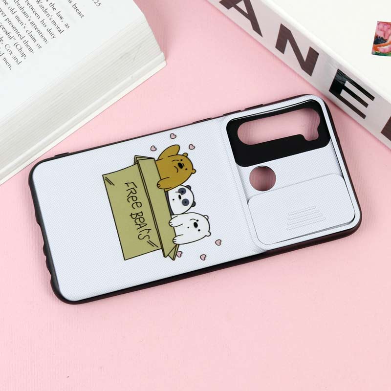 قاب طرحدار محافظ لنز دار کشویی کله فندقی شیائومی Redmi Note 8