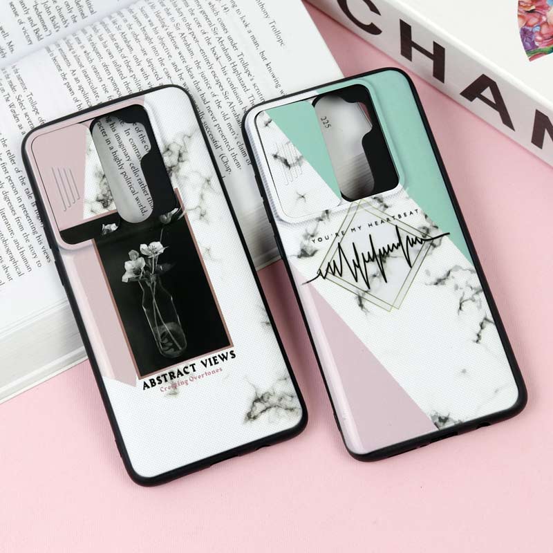 قاب طرحدار محافظ لنز دار کشویی Pink شیائومی Redmi Note 8 Pro