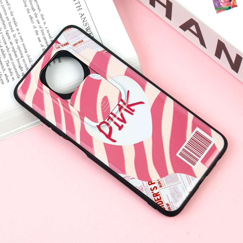 قاب طرحدار محافظ لنز دار کشویی Pink شیائومی Redmi Note 9T