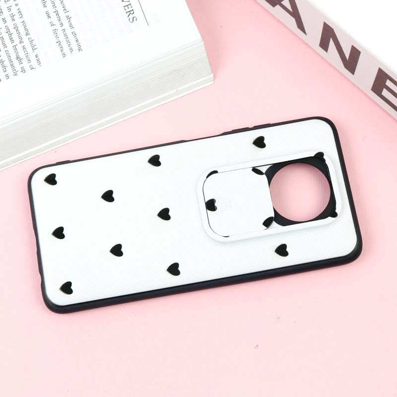 قاب طرحدار محافظ لنز دار کشویی قلبی شیائومی Redmi Note 9T