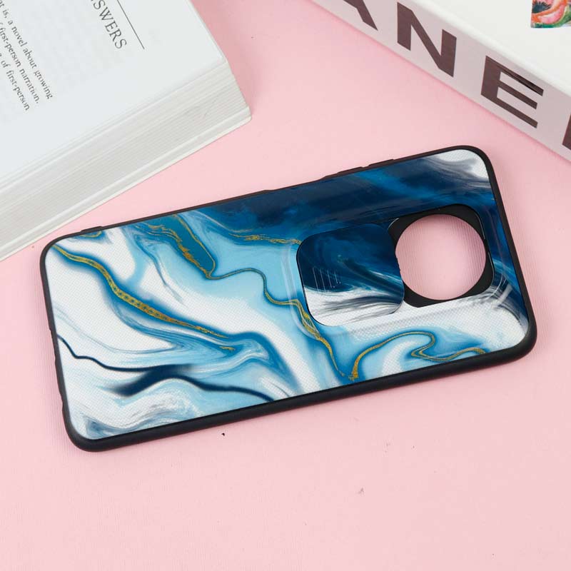قاب طرحدار محافظ لنز دار کشویی Blue شیائومی Redmi Note 9T