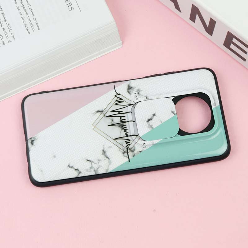 قاب طرحدار محافظ لنز دار کشویی Pink شیائومی Redmi Note 9T