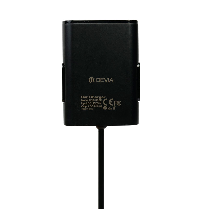 شارژر فندکی و هاب فست شارژ Devia Ibox Car Hub 6.8A