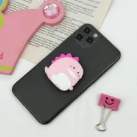 پاپ سوکت سیلیکونی عروسکی دایناسور صورتی