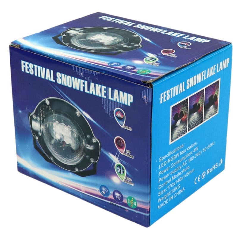 لامپ LED اسپیکر دار بلوتوثی و فلش خور Festival Snowflake 4W + ریموت کنترل