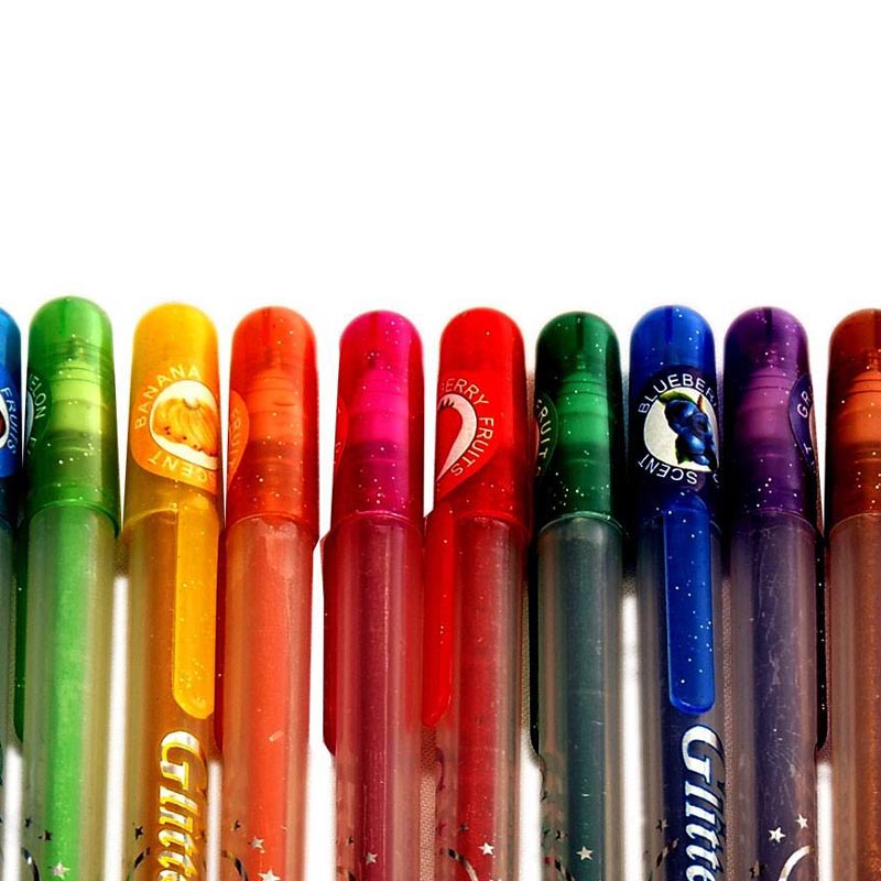 خودکار اکلیلی معطر 12 رنگ Glitter Pen