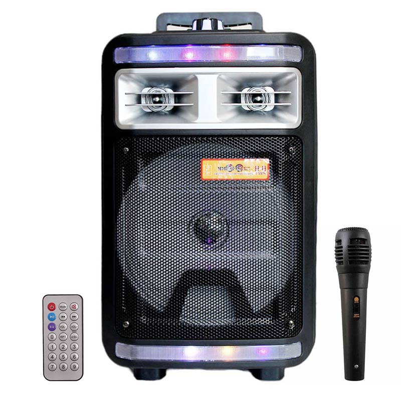 اسپیکر چمدانی بلوتوثی رم و فلش خور HIFI CH-T85 + میکروفون و ریموت کنترل