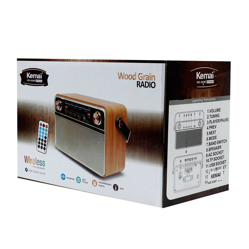 رادیو اسپیکر بلوتوثی رم و فلش خور Kemai MD-505BT + ریموت کنترل