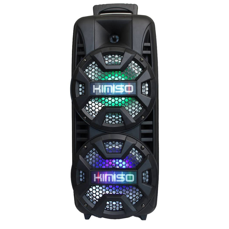 اسپیکر چمدانی بلوتوثی رم و فلش خور Kimiso QS-210 + میکروفون و ریموت کنترل
