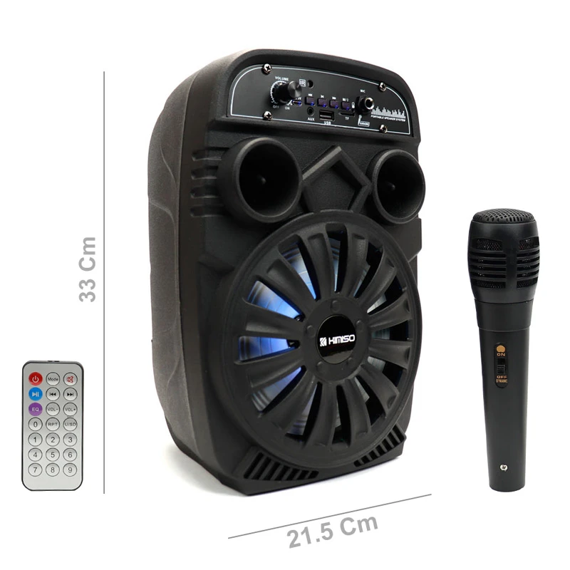 اسپیکر چمدانی بلوتوثی رم و فلش خور Kimiso QS-2605 + میکروفون و ریموت کنترل