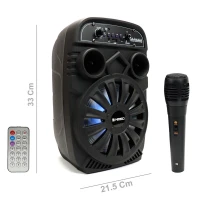 اسپیکر چمدانی بلوتوثی رم و فلش خور Kimiso QS-2605 + میکروفون و ریموت کنترل