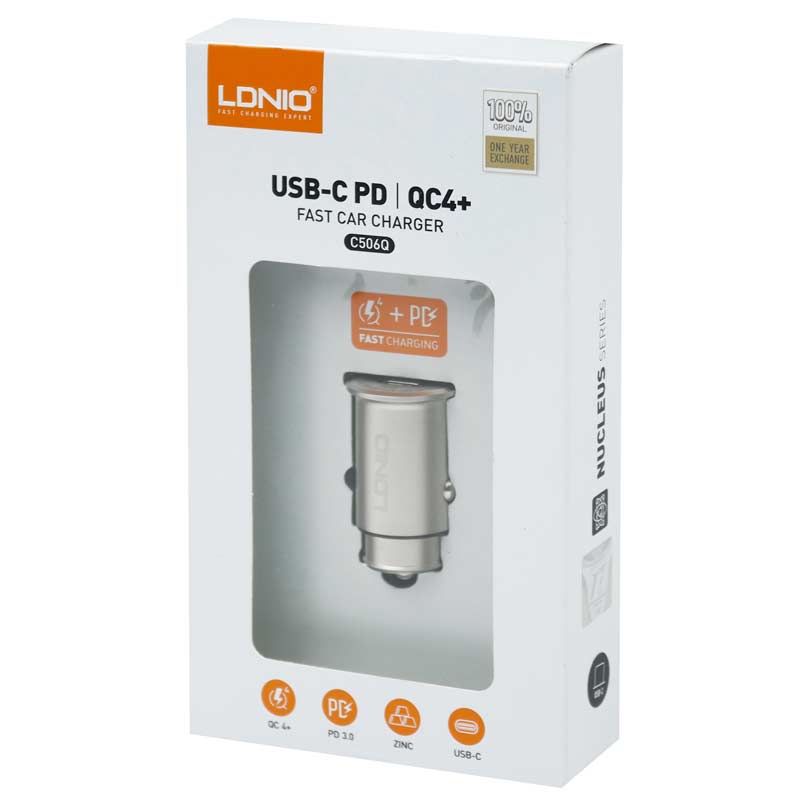 شارژر فندکی فست شارژ LDNIO C506Q 5A QC4 PD3 30W