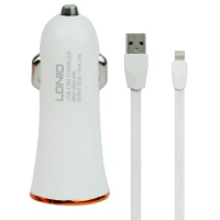 شارژر فندکی 3.4 آمپر LDNIO DL-C28 با کابل آیفونی