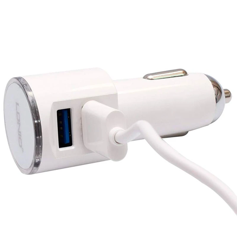 شارژر فندکی LDNIO DL-C29 3.4A HighCopy + کابل آیفونی