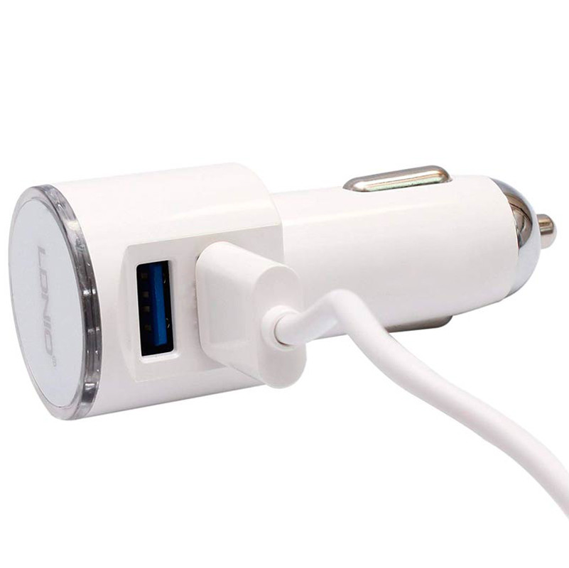 شارژر فندکی LDNIO DL-C29 3.4A HighCopy + کابل آیفونی