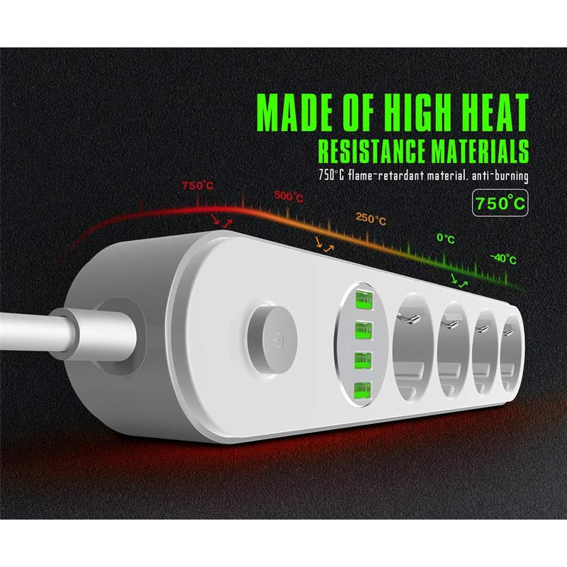 چندراهی 4 خانه برق الدینیو SE4432 3.4A با کابل 2 متری + شارژر USB