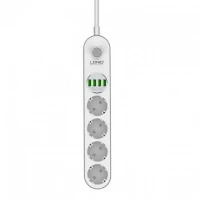 چندراهی 4 خانه برق الدینیو SE4432 3.4A با کابل 2 متری + شارژر USB
