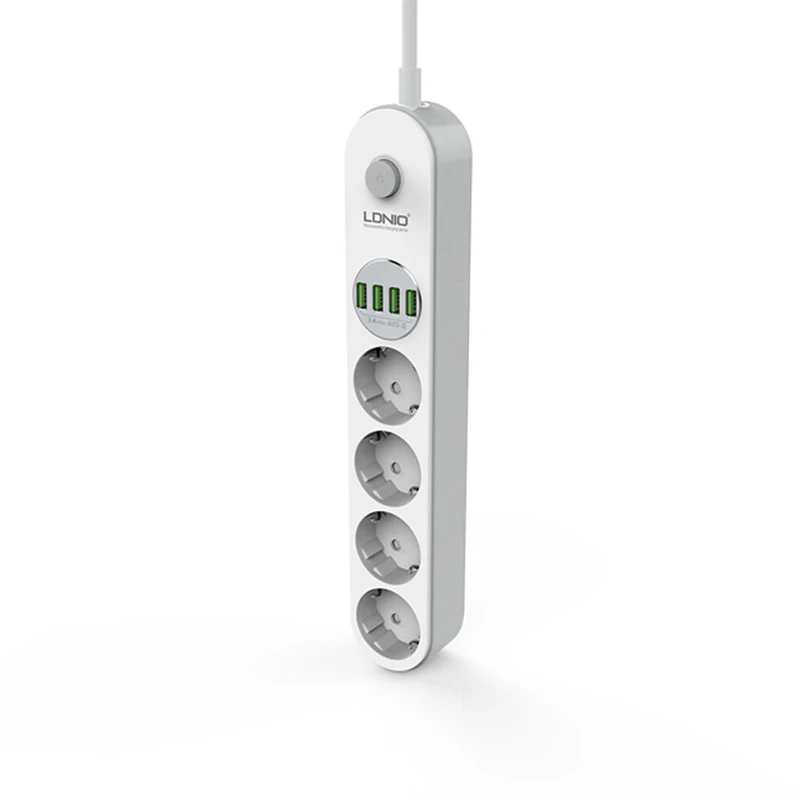 چندراهی 4 خانه الدینیو SE4432 با کابل 2 متری + شارژر USB