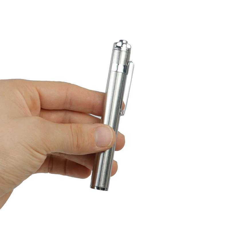 چراغ قوه استیل باتری خور 100mm