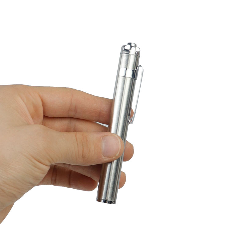 چراغ قوه استیل باتری خور 100mm