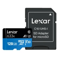 رم میکرو 128 گیگ لکسار Lexar 633X A1 V30 U3 C10 100MB/s + خشاب