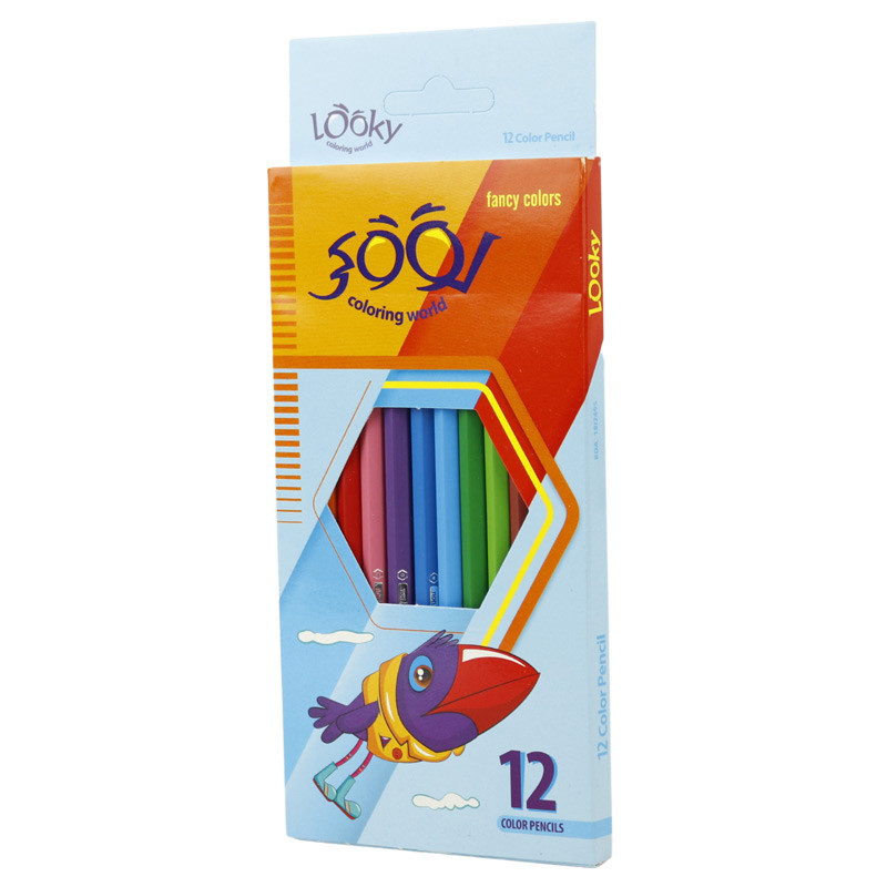 مداد رنگی 12 رنگ لوکی Looky Coloring World