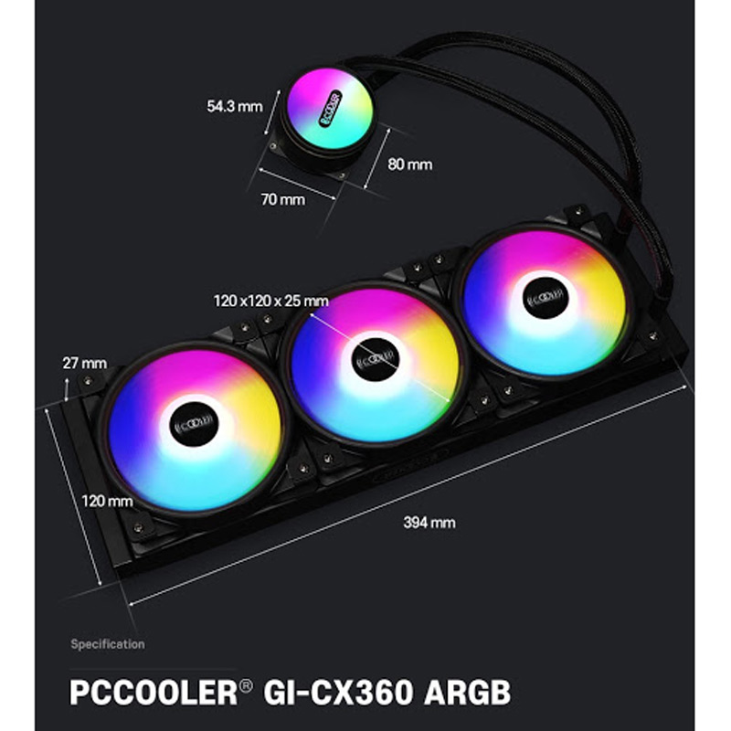 فن خنک کننده CPU پی سی کولر PCcooler GI-CX360 ARGB