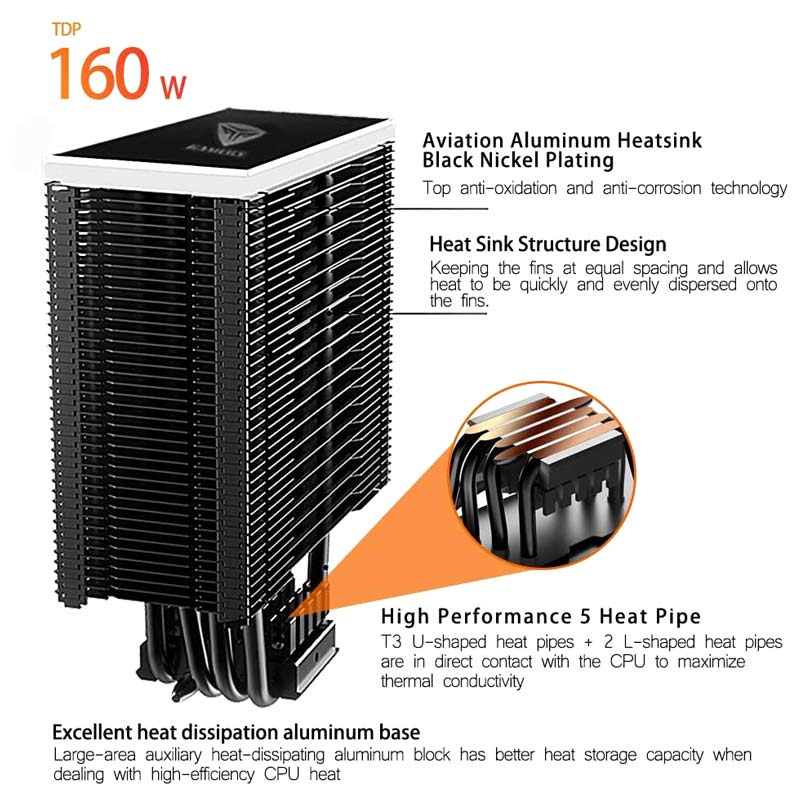 فن خنک کننده CPU پی سی کولر PCcooler GI-D56A HALO RGB