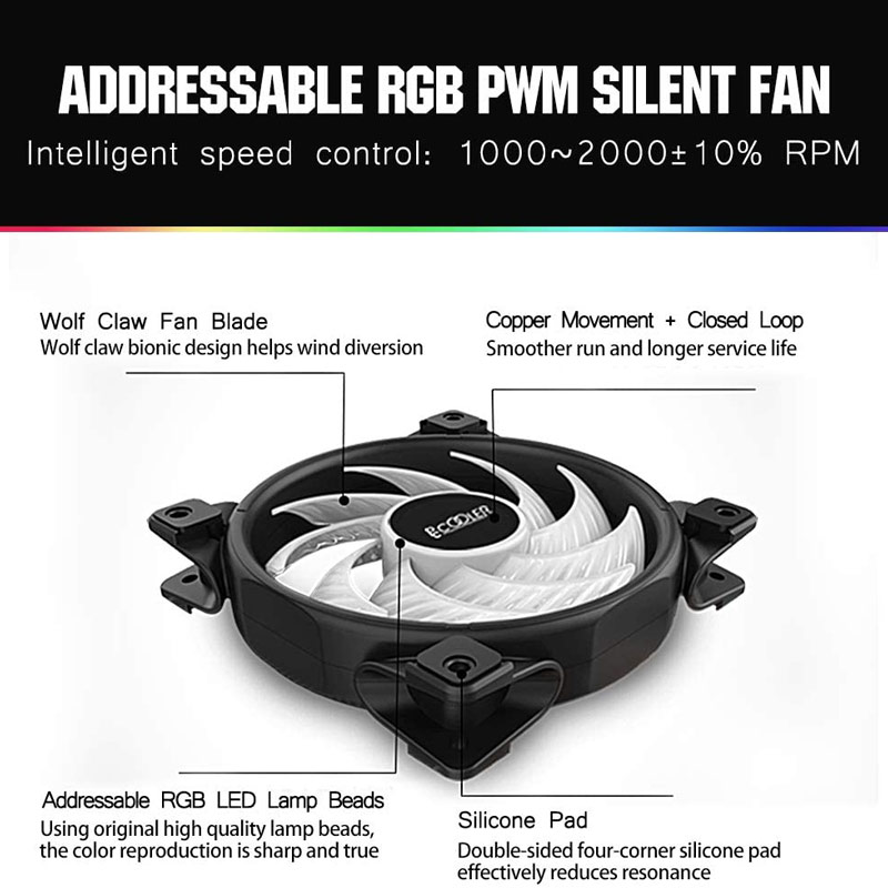 فن خنک کننده CPU پی سی کولر PCcooler GI-D56A HALO RGB