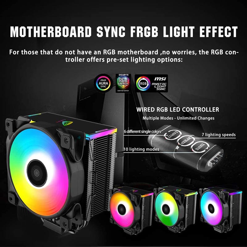 فن خنک کننده CPU پی سی کولر PCcooler GI-D56A HALO RGB