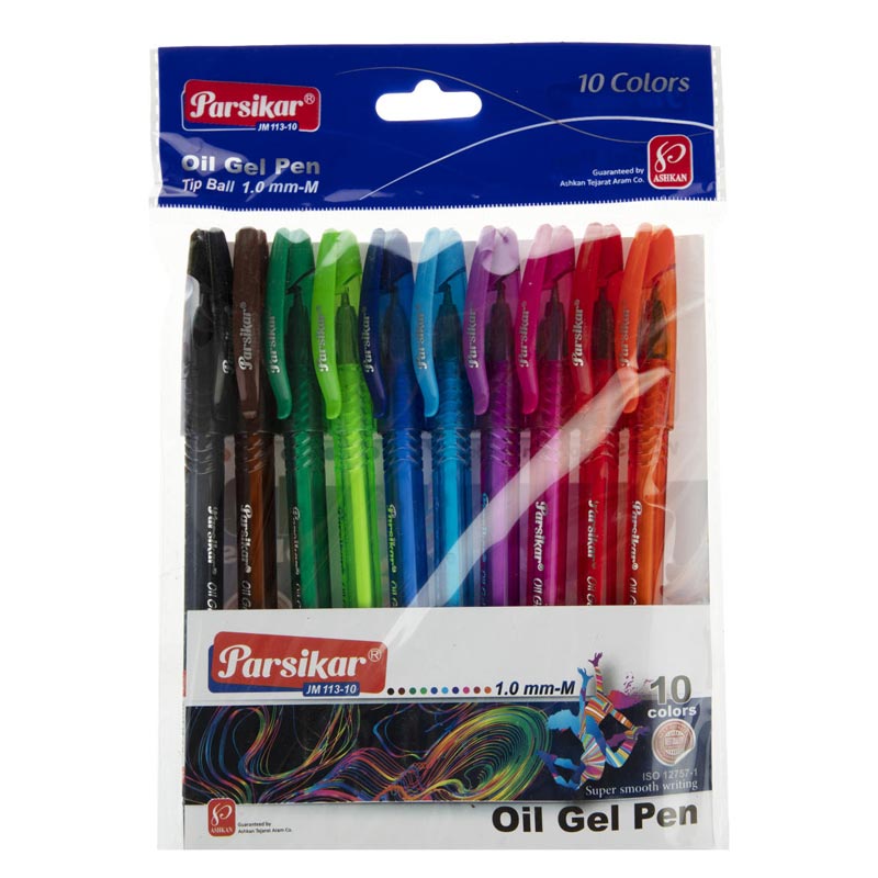 خودکار پارسیکار نوک 1 میلی متر Parsikar JM113 بسته 10 عددی