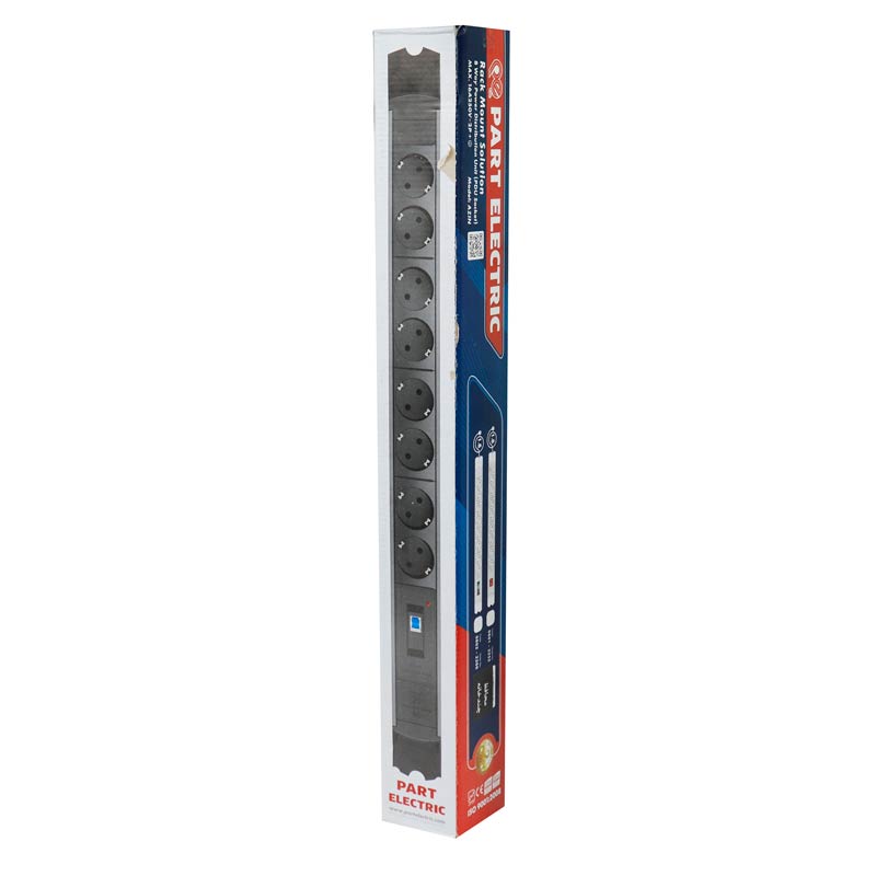 محافظ برق 8 خانه ارت دار پارت الکتریک با کابل 1/8 متری PE6642 Rack Mount