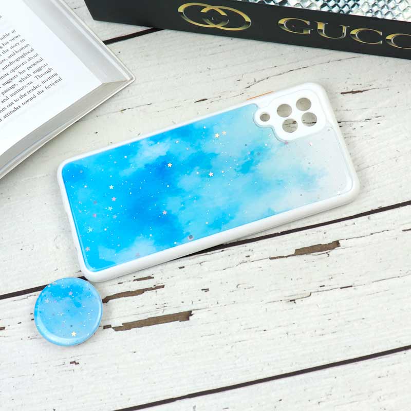 قاب محافظ لنزدار رزین رنگین کمانی پاپ سوکت دار Samsung A12