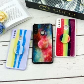 قاب محافظ لنزدار رزین رنگین کمانی پاپ سوکت دار Samsung A20s