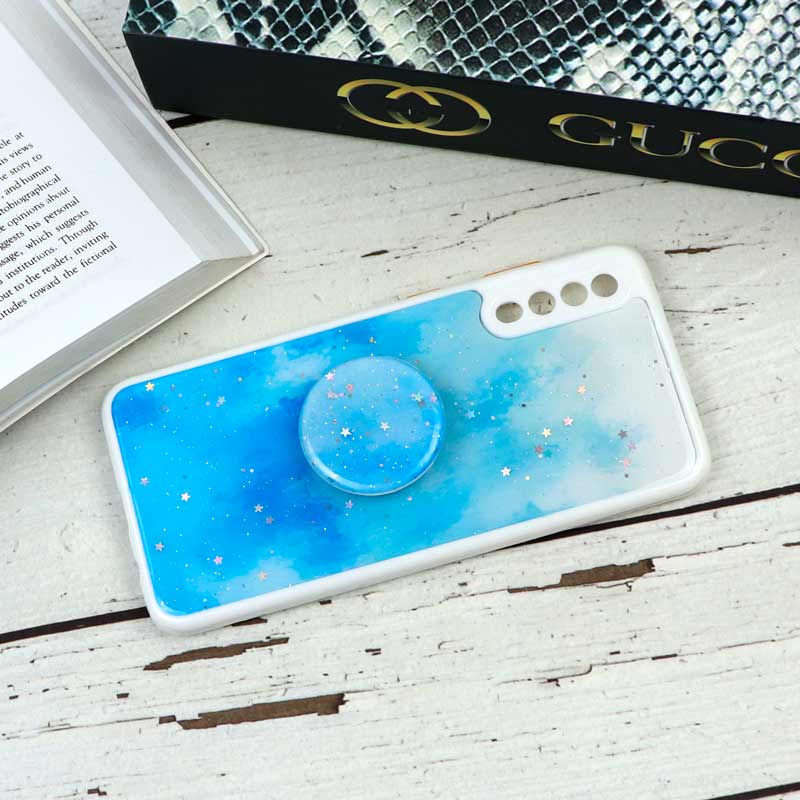 قاب محافظ لنزدار رزین رنگین کمانی پاپ سوکت دار Samsung A30s / A50s