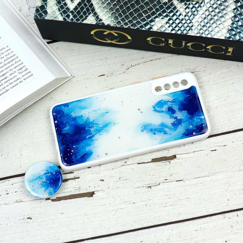 قاب محافظ لنزدار رزین رنگین کمانی پاپ سوکت دار Samsung A30s / A50s