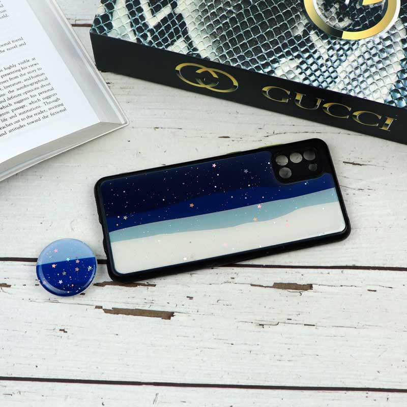 قاب محافظ لنزدار رزین رنگین کمانی پاپ سوکت دار Samsung A31
