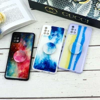 قاب محافظ لنزدار رزین رنگین کمانی پاپ سوکت دار Samsung A51
