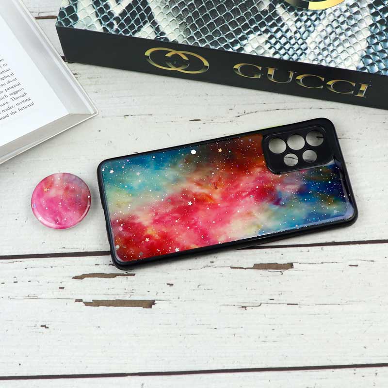 قاب محافظ لنزدار رزین رنگین کمانی پاپ سوکت دار Samsung Galaxy A52 / A52s