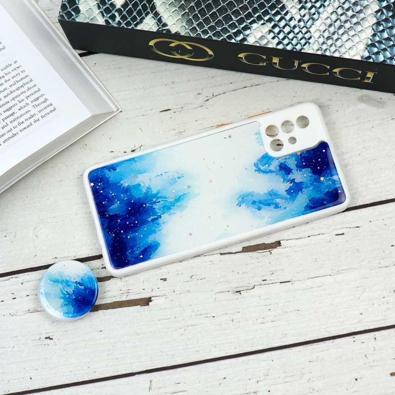 قاب محافظ لنزدار رزین رنگین کمانی پاپ سوکت دار Samsung Galaxy A71
